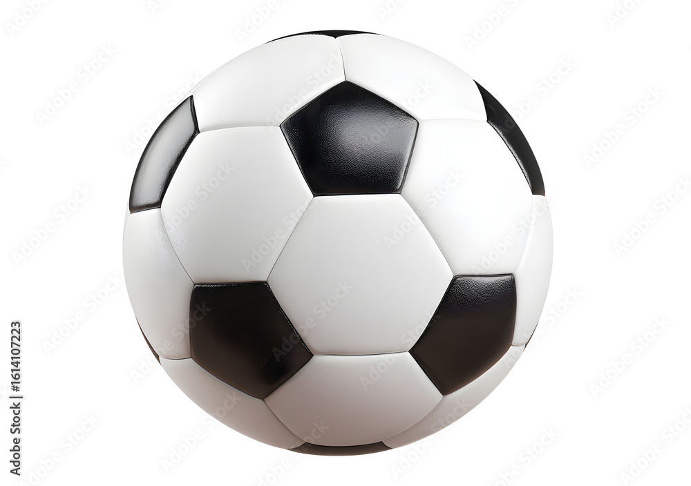 Fototapeta premium A classic black and white soccer ball isolated on a transparent background