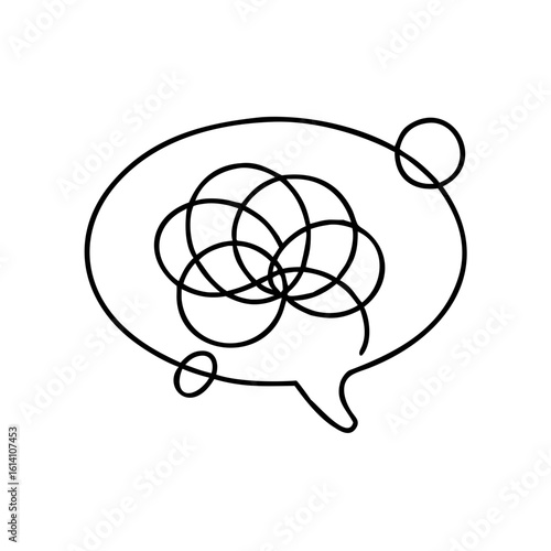 Tangled speech bubble icon representing confusion in communication