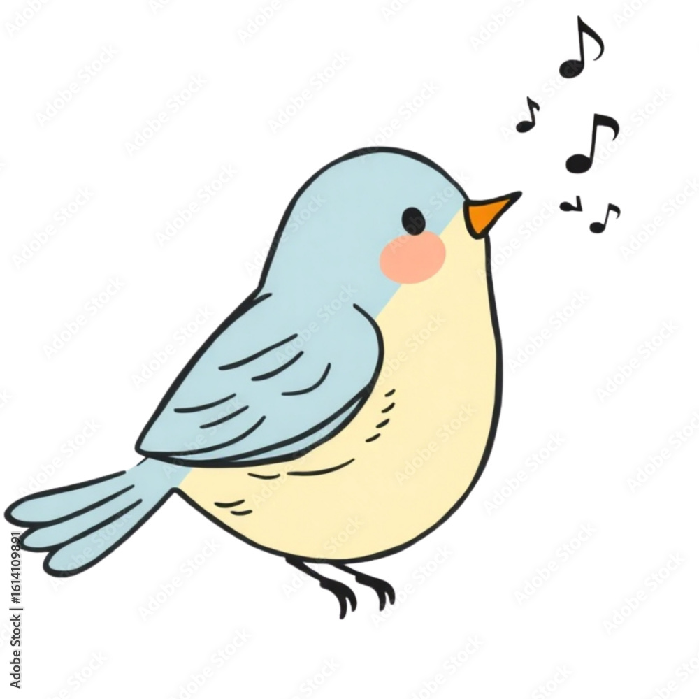 Fototapeta premium Bird with musical swirl