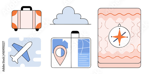 set of icons for washing machine