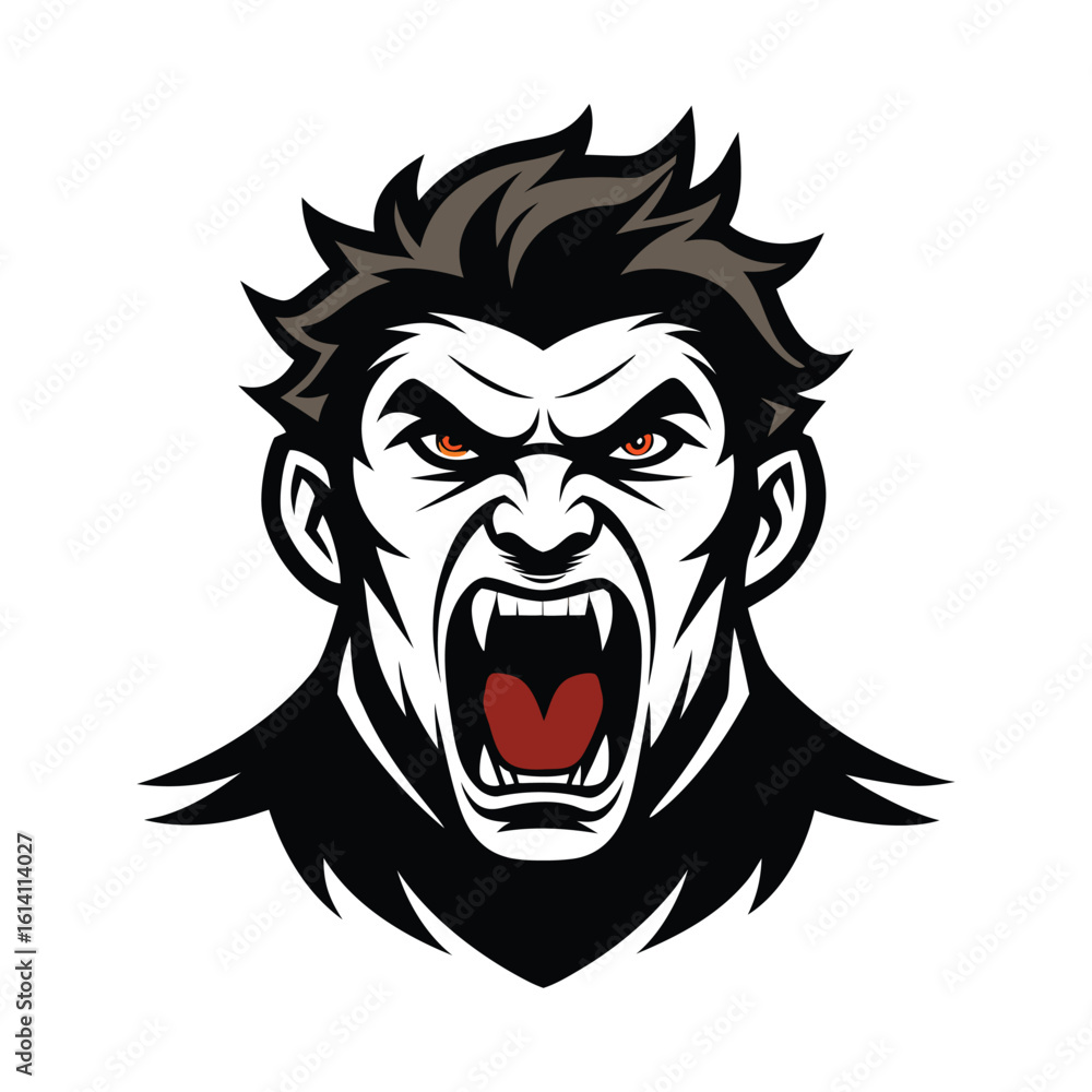 Angry Vampire Head Mascot Logo – Fierce Monster Character Illustration Angry Vampire Head Mascot Logo – Fierce Monster Character Illustration