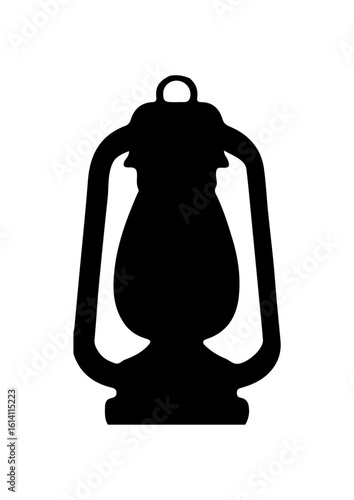 Silhouette of a Vintage Kerosene Lantern