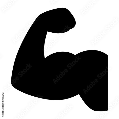 full black bicep vector icon
