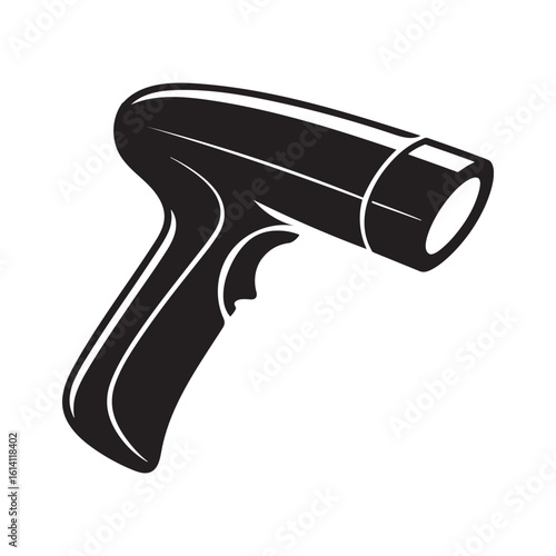Black hairdryer with white accents styling grooming