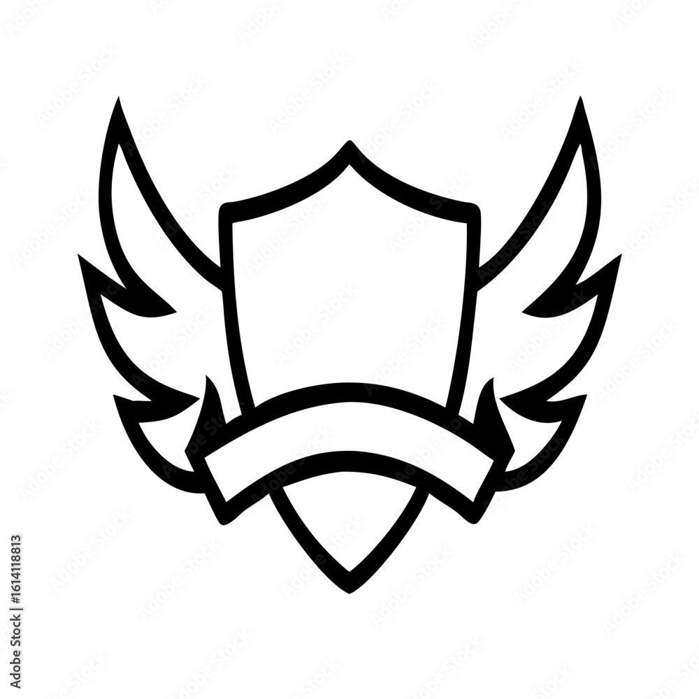 Obraz premium Shield with wings logo design vector illustration template for your business