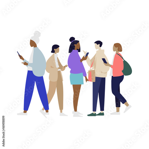 A group of person holding smartphone