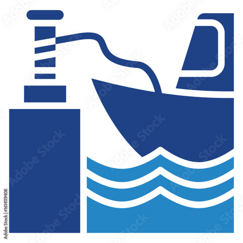 Riggings dual tone blue color icon, mini illustration for ocean, marine, sea and nautical UI, UX kit, app and web development, digital or print