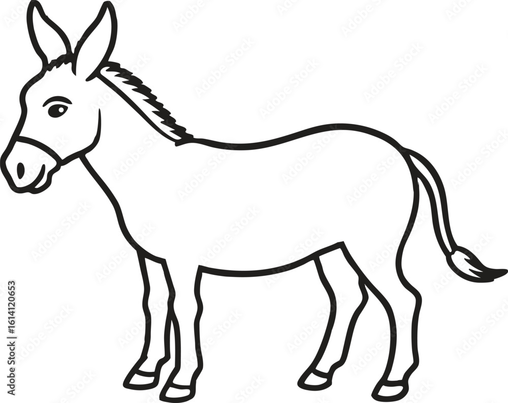 donkey line art vector donkey line art vector