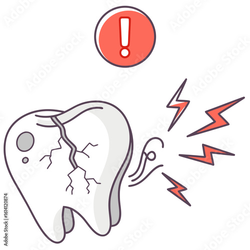 Cracked tooth pain dental problem sensitivity and emergency oral health care treatment and dentist visit