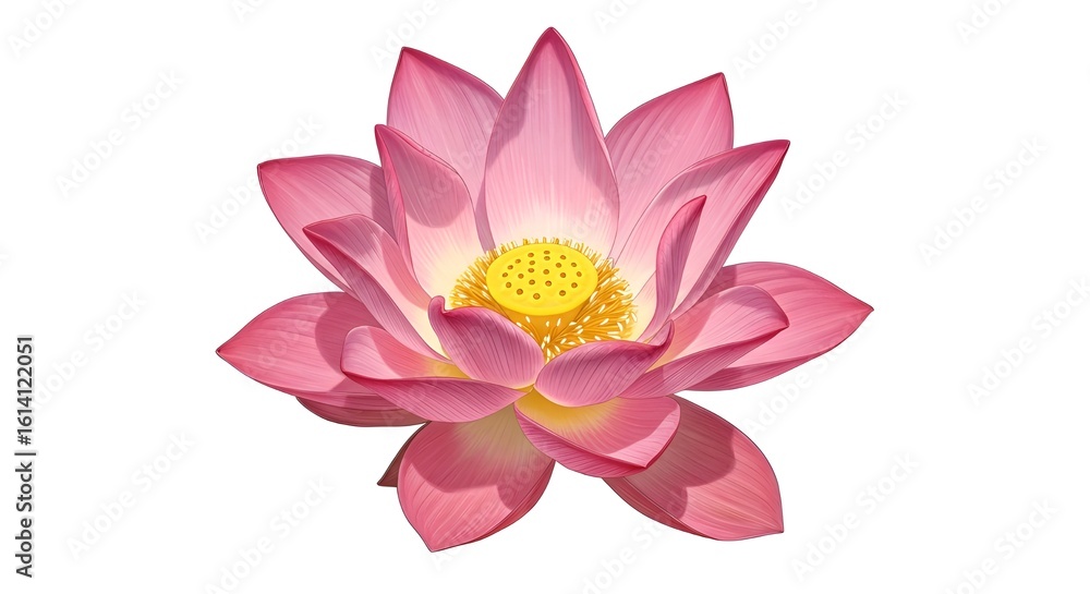 Obraz premium Lotus Flower Illustration Isolated on White