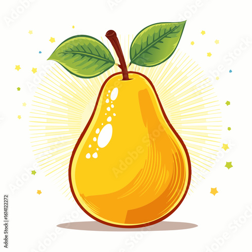 Jolie poire en gros plan, appétissant
