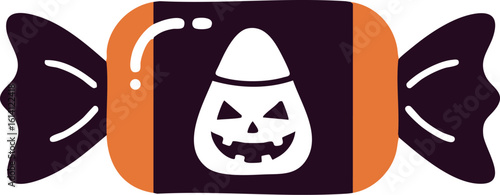 Halloween Wrapped Candy Minimal Flat Design - ハロウィンラッピングキャンディのミニマルフラットデザイン