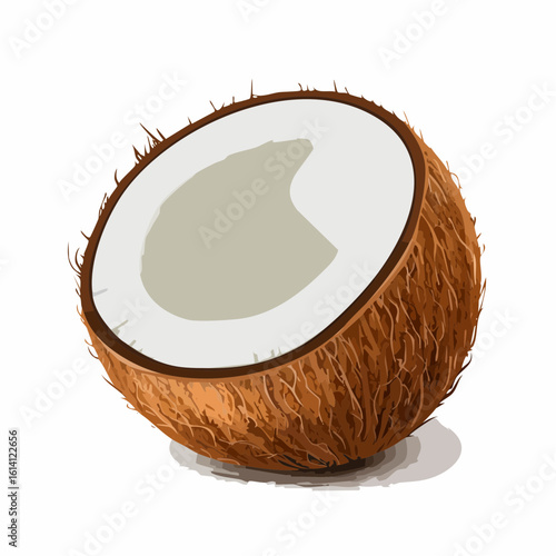 Une jolie noix de coco, ouverte