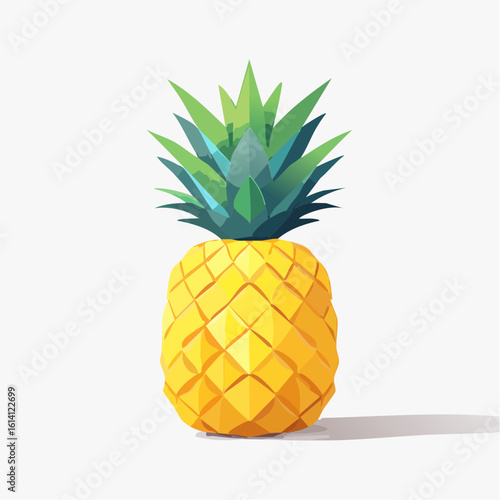 Un bel ananas en gros plan, fond blanc 