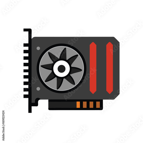 Graphics Card Illustration for Computer Gaming and High Performance Computing on white background