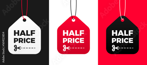 Half Price Tag Set – Red, White and Black Variations