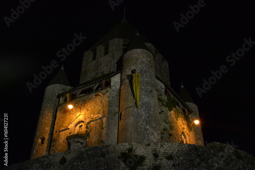 Tour César ou donjon, situé à Provins en Seine-et-Marne, photo de nuit