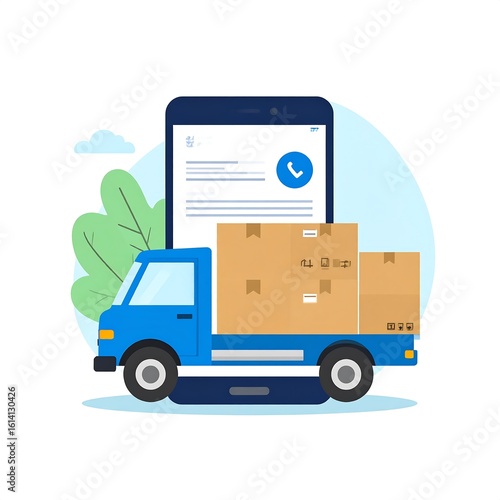 Mobile delivery service illustration