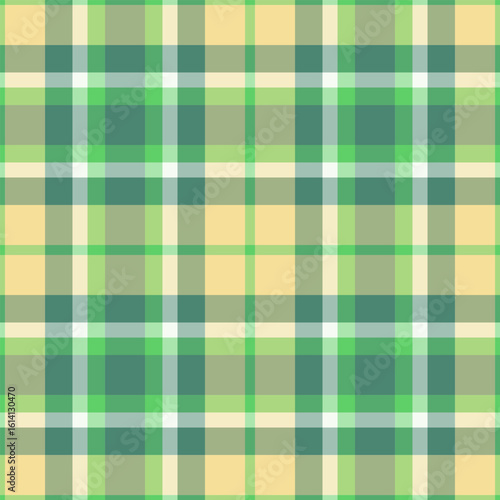 Vibrant plaid background seamless, spanish vector check textile. Hotel tartan pattern fabric texture in green and pastel colors.