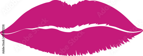 Vibrant pink lips kiss mark