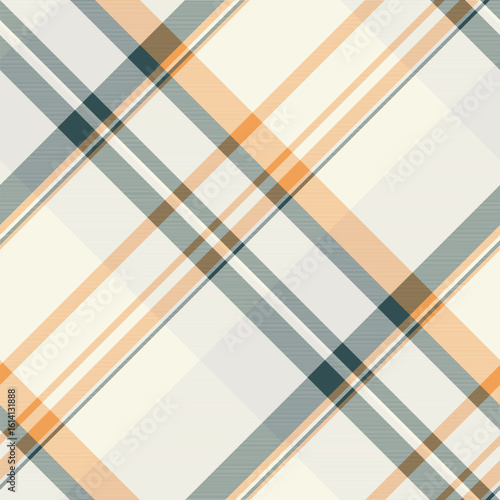 Ornate vector texture background, curved tartan fabric pattern. T-shirt seamless plaid textile check in white and sterling silver colors.