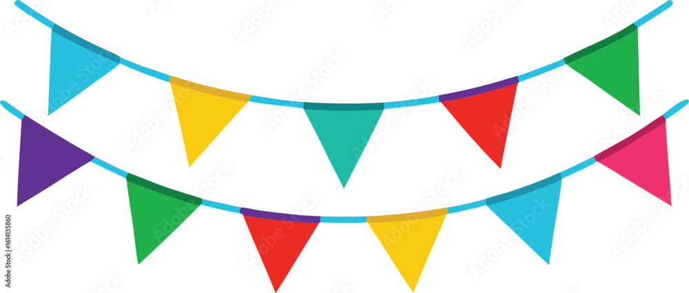 Fototapeta premium Colorful bunting flags for celebrations and parties