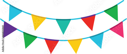 Colorful bunting flags for celebrations and parties