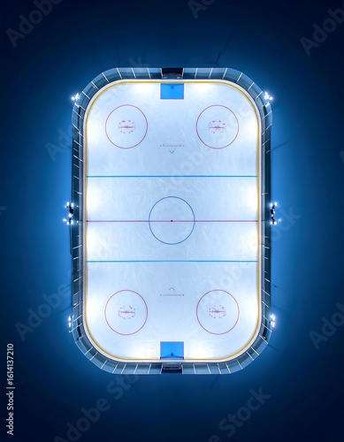 Ice hockey arena, top-down view
