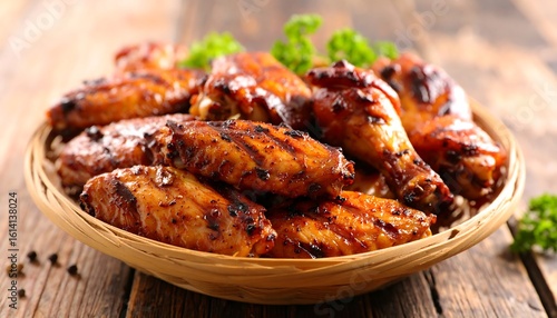 Grilled chicken wings on a plate