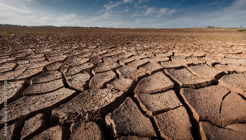 Fototapeta premium cracked soil texture shows that the soil is deficient in water and nutrients