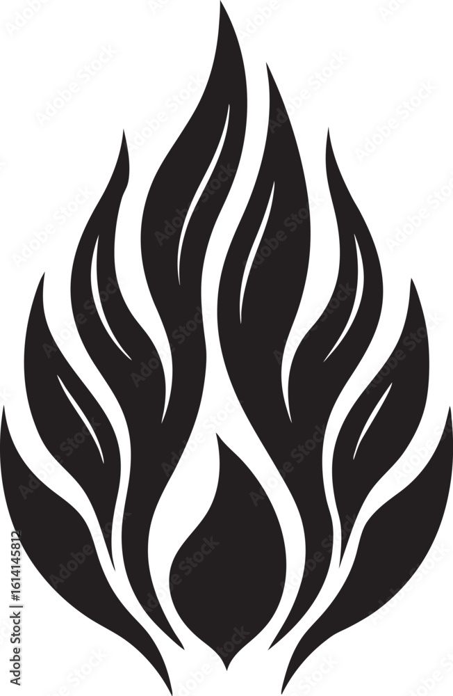 Stylized black flame silhouette isolated on a white background Stylized black flame silhouette isolated on a white background