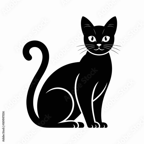 Wallpaper Mural Black Cat Silhouette Illustration Torontodigital.ca