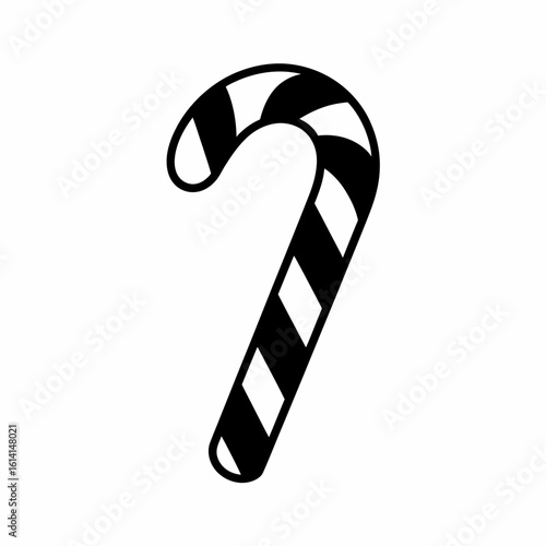 Candy Cane Icon for Christmas Decoration