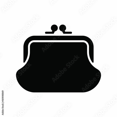 Purse Icon Illustration on White Background