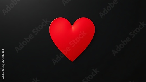 Wallpaper Mural A striking red heart on a textured black background, representing deep emotions and minimalist beauty. Torontodigital.ca