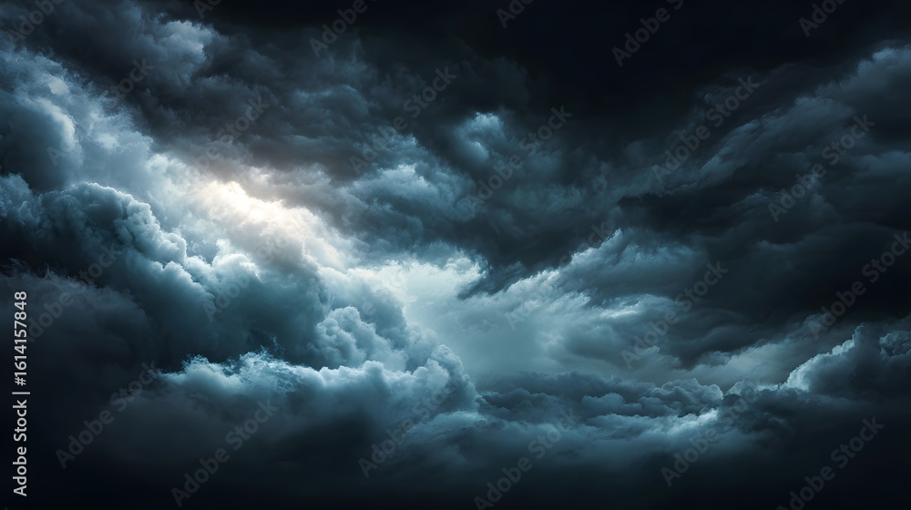 Obraz premium Dramatic clouds gather in a stormy sky.