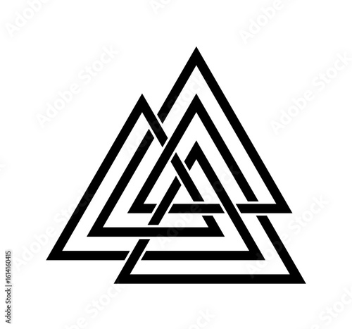 series of valknut odin symbol viking celtic knot triangles for logo icon background web graphic tattoo. vector illustration.