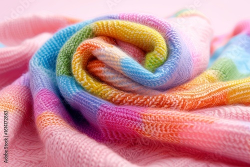 Vibrant pastel rainbow chalk texture on soft ivory cotton fabric for unique artistic creations