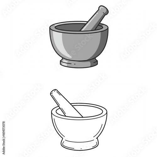 Crafting herbal remedies with traditional mortar and pestle, perfect for culinary or medicinal themes.