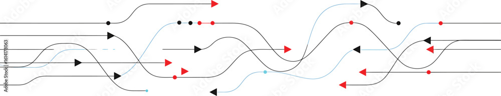 Obraz premium Minimalist Abstract Electric Current Flow Vector