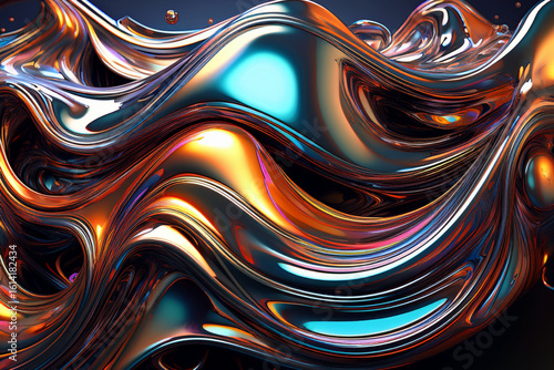 Luxury Metallic Flow with Gold and Copper Reflections