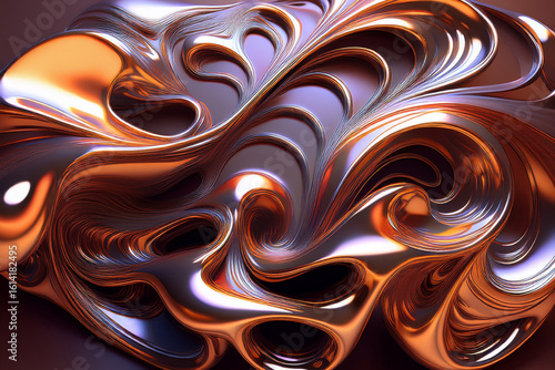 Futuristic Liquid Chrome Blossom with Holographic Reflections