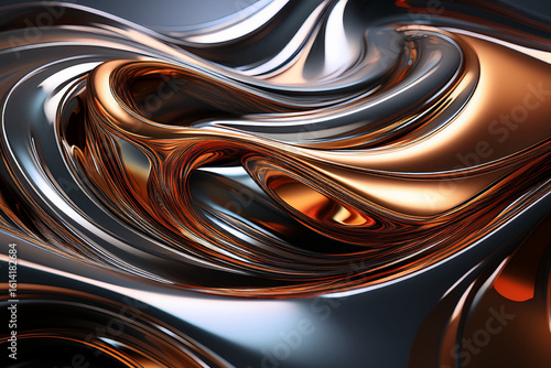 Luxury Metallic Flow with Gold and Copper Reflections