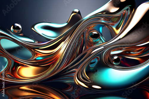Luxury Metallic Flow with Gold and Copper Reflections