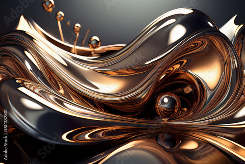 Luxury Metallic Flow with Gold and Copper Reflections