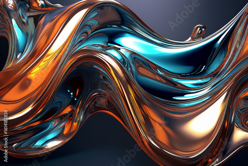 Luxury Metallic Flow with Gold and Copper Reflections
