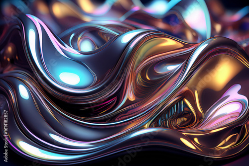 Futuristic Psychedelic Liquid Metal Wallpaper