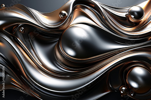 Luxury Silver Metallic Flow Abstract Art
