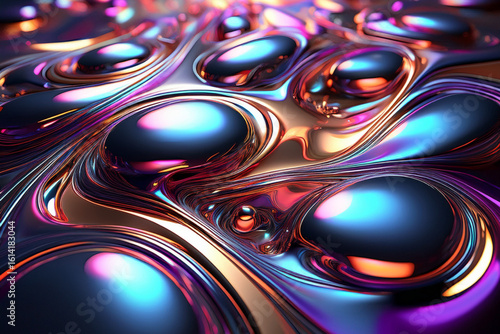 Abstract Iridescent Holographic 3D Background