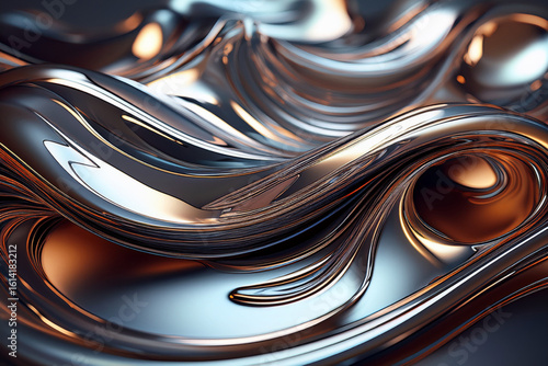 Luxury Silver Metallic Flow Abstract Art